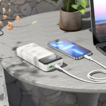Мобильный аккумулятор Hoco J102A Cool figure 20000mAh QC/PD 20W 5A USB-A/USB-C белый (J102A COOL FIGURE WHITE) - купить недорого с доставкой в интернет-магазине