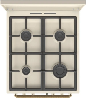 Плита Комбинированная Gorenje GKS5B70CLI бежевый (металлическая крышка) реш.чугун - купить недорого с доставкой в интернет-магазине