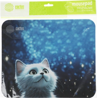 Коврик для мыши Cactus White Cat рисунок 300x250x3мм (CS-MP-D11M) - купить недорого с доставкой в интернет-магазине