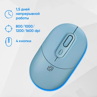Клавиатура + мышь Оклик S265W клав:голубой мышь:голубой USB беспроводная Bluetooth/Радио Multimedia (1938927) - купить недорого с доставкой в интернет-магазине