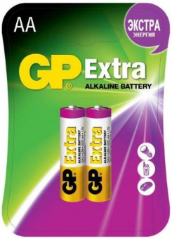Батарея GP Extra Alkaline 15AX LR6 AA (2шт) блистер - купить недорого с доставкой в интернет-магазине