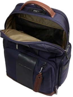 Рюкзак мужской Piquadro Brief2 CA4439BR2BM/BLUCU темно-синий/коричневый нейлон/натур.кожа - купить недорого с доставкой в интернет-магазине