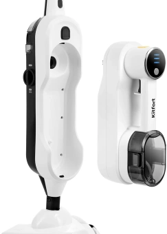 Швабра паровая Kitfort КТ-1072 1300Вт белый/черный - купить недорого с доставкой в интернет-магазине