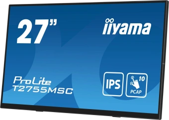 Монитор Iiyama 27" ProLite T2755MSC-B1 черный IPS LED 16:9 HDMI M/M матовая 400cd 178гр/178гр 1920x1080 60Hz DP FHD USB Touch 5.8кг - купить недорого с доставкой в интернет-магазине