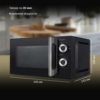 Микроволновая Печь Hyundai HYM-M2054 20л. 700Вт черный/серебристый - купить недорого с доставкой в интернет-магазине