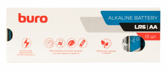 Батарея Buro Alkaline LR6 AA (10шт) коробка - купить недорого с доставкой в интернет-магазине