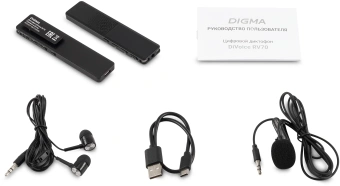 Диктофон Цифровой Digma DiVoice RV70 32Gb черный - купить недорого с доставкой в интернет-магазине