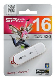 Флеш Диск Silicon Power 16GB LuxMini 320 SP016GBUF2320V1W USB2.0 белый - купить недорого с доставкой в интернет-магазине