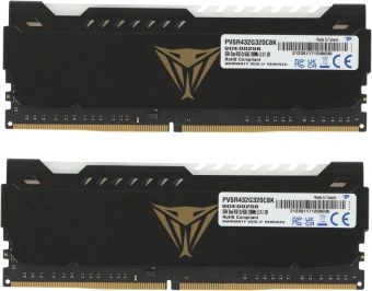 Память DDR4 2x16GB 3200MHz Patriot PVSR432G320C8K Viper Steel RGB RTL Gaming PC4-25600 CL18 DIMM 288-pin 1.35В dual rank с радиатором Ret - купить недорого с доставкой в интернет-магазине