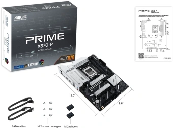 Материнская плата Asus PRIME X870-P SocketAM5 AMD X870 4xDDR5 ATX AC`97 8ch(7.1) 2.5Gg RAID+HDMI - купить недорого с доставкой в интернет-магазине