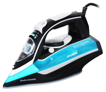 Утюг Hyundai H-SI01336 2800Вт черный/голубой - купить недорого с доставкой в интернет-магазине