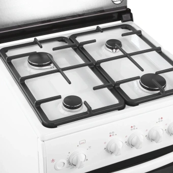 Плита Газовая Darina 1B1 GM 441 018 W белый/черный (стеклянная крышка) реш.чугун - купить недорого с доставкой в интернет-магазине