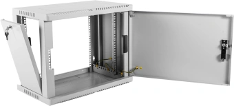Шкаф коммутационный ЦМО (ШРН-9.500.1) настенный 9U 600x529мм пер.дв.металл 200кг серый 470мм 180град. - купить недорого с доставкой в интернет-магазине