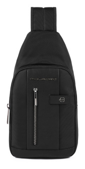 Рюкзак слинг унисекс Piquadro Brief2 CA4536BR2/N черный нейлон/натур.кожа - купить недорого с доставкой в интернет-магазине