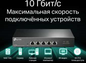 Коммутатор TP-Link TL-SX105 (L2) 5x10Гбит/с неуправляемый - купить недорого с доставкой в интернет-магазине