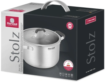 Кастрюля Rondell Stolz RDS-1752 2.3л. d=18см (с крышкой) стальной - купить недорого с доставкой в интернет-магазине
