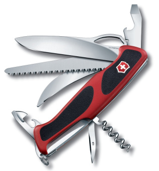 Нож перочинный Victorinox RangerGrip 57 Hunter (0.9583.MC) 130мм 13функц. красный/черный карт.коробка - купить недорого с доставкой в интернет-магазине
