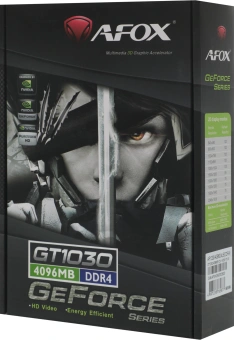 Видеокарта Afox PCI-E 3.0 AF1030-4096D4L5 NVIDIA GeForce GT 1030 4Gb 64bit GDDR4 1152/2100 DVIx1 HDMIx1 HDCP Ret - купить недорого с доставкой в интернет-магазине