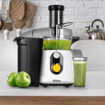 Соковыжималка центробежная Kitfort КТ-1145 1000Вт рез.сок.:800мл. белый/черный - купить недорого с доставкой в интернет-магазине
