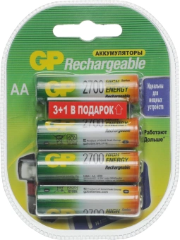 Аккумулятор GP 270AAHC3/1 AA NiMH 2700mAh (промо:3+1) (4шт) - купить недорого с доставкой в интернет-магазине