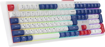 Клавиатура Оклик 725G белый/красный USB Multimedia for gamer LED (2070294) - купить недорого с доставкой в интернет-магазине