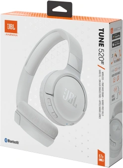 Гарнитура накладные JBL Tune 520BT белый беспроводные bluetooth оголовье (JBLT520BTWHT) - купить недорого с доставкой в интернет-магазине