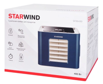 Сушка для фруктов и овощей Starwind SFD6430 6под. 400Вт синий - купить недорого с доставкой в интернет-магазине
