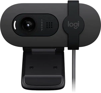 Камера Web Logitech HD Webcam Brio 100 черный 2Mpix (1920x1080) USB-A с микрофоном (960-001587) - купить недорого с доставкой в интернет-магазине