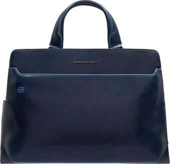 Деловая сумка Piquadro Blue Square CA6590B2/BLU2 с отделением для ноутбука 15.6" темно-синяя натур.кожа - купить недорого с доставкой в интернет-магазине