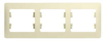 Рамка Schneider Electric Glossa GSL000203 накладная 3x горизонтальный монтаж пластик бежевый - купить недорого с доставкой в интернет-магазине