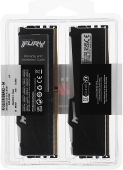 Память DDR5 2x32GB 5200MHz Kingston KF552C40BBAK2-64 Fury Beast RGB RTL Gaming PC5-41600 CL40 DIMM UDIMM 288-pin 1.25В kit single rank с радиатором Ret - купить недорого с доставкой в интернет-магазине