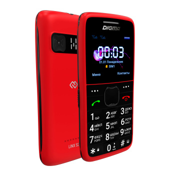 Мобильный телефон Digma S220 Linx 32Mb красный моноблок 2Sim 2.2" 176x220 0.3Mpix GSM900/1800 MP3 FM microSD max32Gb - купить недорого с доставкой в интернет-магазине