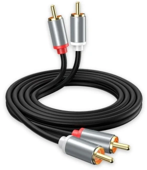 Кабель соединительный аудио Premier 5-304 1.5 2хRCA (m)/2хRCA (m) 1.5м. позолоч.конт. черный/серый - купить недорого с доставкой в интернет-магазине
