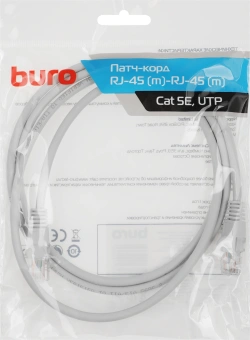 Патч-корд Buro LSZH UTP cat5E 1.5м серый RJ-45 (m)-RJ-45 (m) (UTP-5E-1.5M-G-LSZH) - купить недорого с доставкой в интернет-магазине