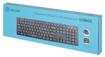 Клавиатура Оклик 520M2U черный/черный USB slim Multimedia - купить недорого с доставкой в интернет-магазине