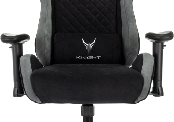 Кресло игровое Knight Regal Fabric черный/серый искусственная замша с подголов. крестов. металл - купить недорого с доставкой в интернет-магазине