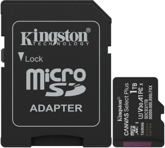 Флеш карта microSDXC 1TB Kingston SDCS3/1TB Canvas Select Plus + adapter - купить недорого с доставкой в интернет-магазине