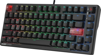 Клавиатура A4Tech MS76 механическая черный USB Multimedia for gamer LED кабель 1.8м - купить недорого с доставкой в интернет-магазине