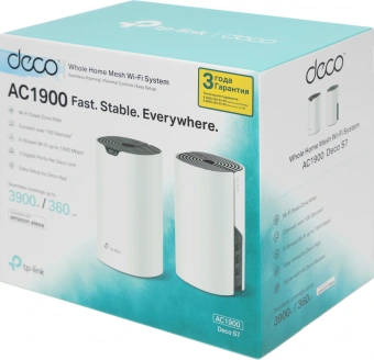 Бесшовный Mesh роутер TP-Link Deco S7(2-pack) AC1900 10/100/1000BASE-TX белый (упак.:2шт) - купить недорого с доставкой в интернет-магазине