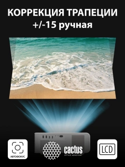 Проектор Cactus CS-PRM.01WT.Full HD LCD 19000Lm LS 700Lm ANSI (1920x1080) 2500:1 ресурс лампы:50000часов 2xUSB typeA 2xHDMI 1.8кг - купить недорого с доставкой в интернет-магазине