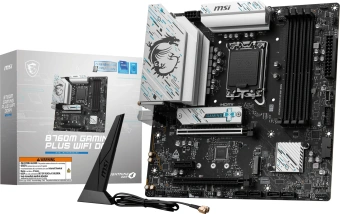 Материнская плата MSI B760M GAMING PLUS WIFI DDR4 Soc-1700 Intel B760 4xDDR4 mATX AC`97 8ch(7.1) 2.5Gg+HDMI+DP - купить недорого с доставкой в интернет-магазине