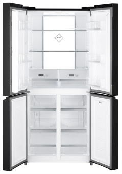 Холодильник Weissgauff WCD 450 BG NoFrost Inverter 2-хкамерн. черный инвертер - купить недорого с доставкой в интернет-магазине