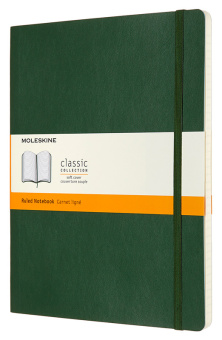 Блокнот Moleskine CLASSIC SOFT QP621K15 XLarge 190х250мм 192стр. линейка мягкая обложка зеленый - купить недорого с доставкой в интернет-магазине