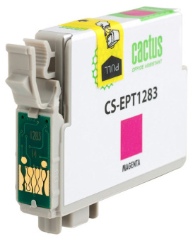Картридж струйный Cactus CS-EPT1283 T1283 пурпурный (7мл) для Epson Stylus S22/S125/SX420/SX425/Office BX305 с чипом - купить недорого с доставкой в интернет-магазине