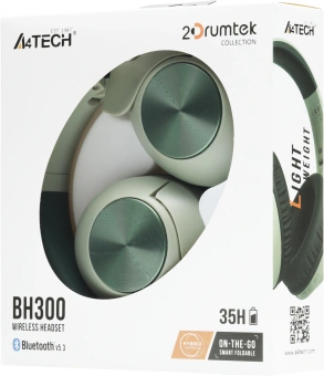 Наушники мониторные A4Tech 2Drumtek BH300 1м зеленый беспроводные bluetooth оголовье (BH300 MATCHA GREEN) - купить недорого с доставкой в интернет-магазине