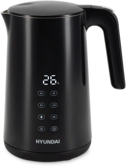 Чайник электрический Hyundai HYK-S4017 1.7л. 2200Вт черный корпус: металл - купить недорого с доставкой в интернет-магазине