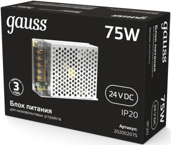Блок питания Gauss 202002075 встраив. для лен.светод. черный - купить недорого с доставкой в интернет-магазине