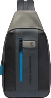 Рюкзак слинг мужской Piquadro Urban CA6540UB00/NGR черный/серый кожа - купить недорого с доставкой в интернет-магазине
