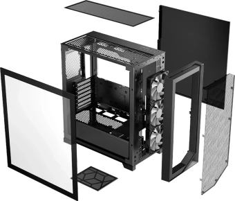 Корпус PcCooler C3D510 BK ARGB черный без БП ATX 5x120mm 5x140mm 2xUSB3.0 audio bott PSU - купить недорого с доставкой в интернет-магазине