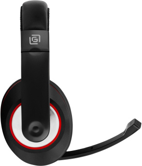 Наушники с микрофоном Оклик HS-L390G DRAGON черный/красный 1.8м мониторные оголовье (1100413) - купить недорого с доставкой в интернет-магазине